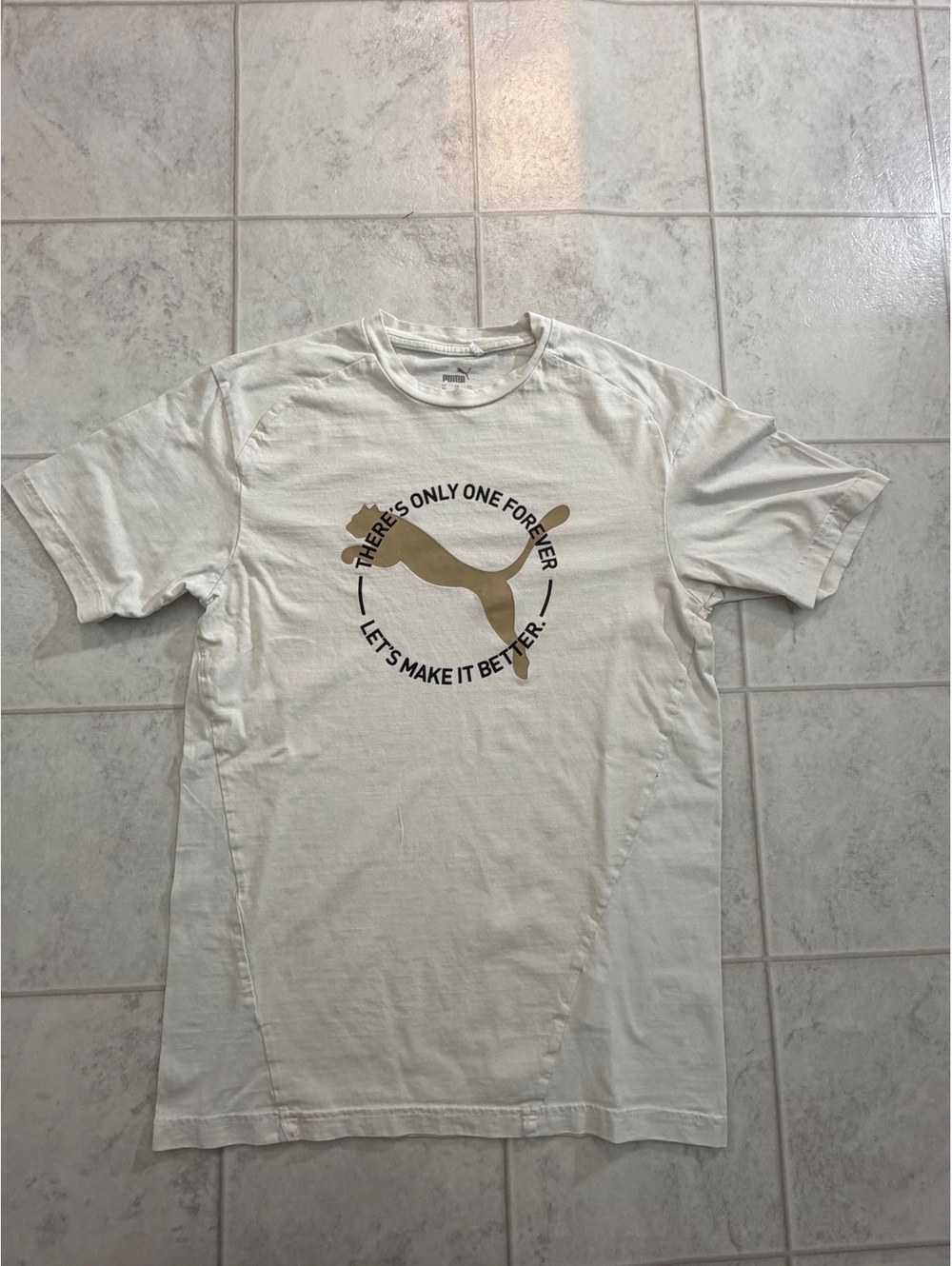 Puma Cream Graphic T Shirt Size XS
